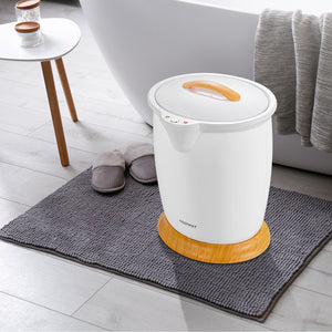 Bathroom Towel Warmer Bucket with Fragrance Holder and Auto Shut-White view 2