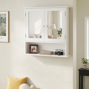 Bathroom Wall Mount Mirror Cabinet Organizer-White view 6