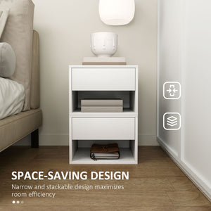 Floating Nightstand Set of 2, Wall Mounted Bedside Table with Drawer for Bedroom Black – view 26