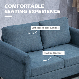 Vintage Loveseat, Upholstered Love Seat Furniture, Chenille-feel Fabric 2 Seater Sofa Couch with Rolled – view 10