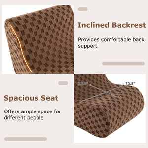 Bean Bag Chair with Ottoman and High Elasticity Sponge-Brown view 8