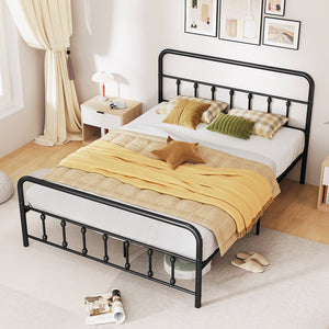 Bed Frame with Headboard and Under Bed Storage Black-Queen Size view 8