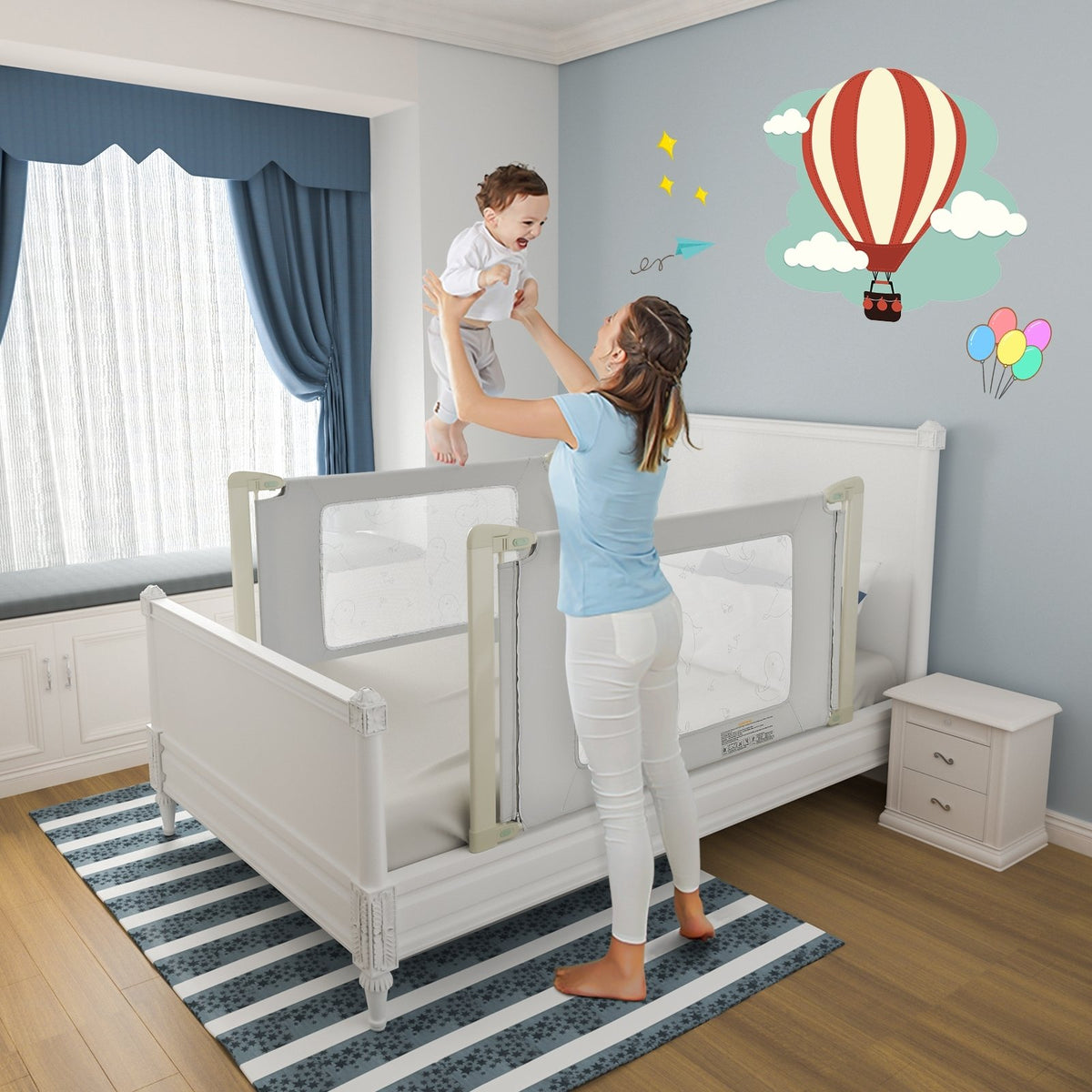 Bed Rail Guard for Toddlers Kid with Adjustable Height and Safety Lock-59 inch view 2