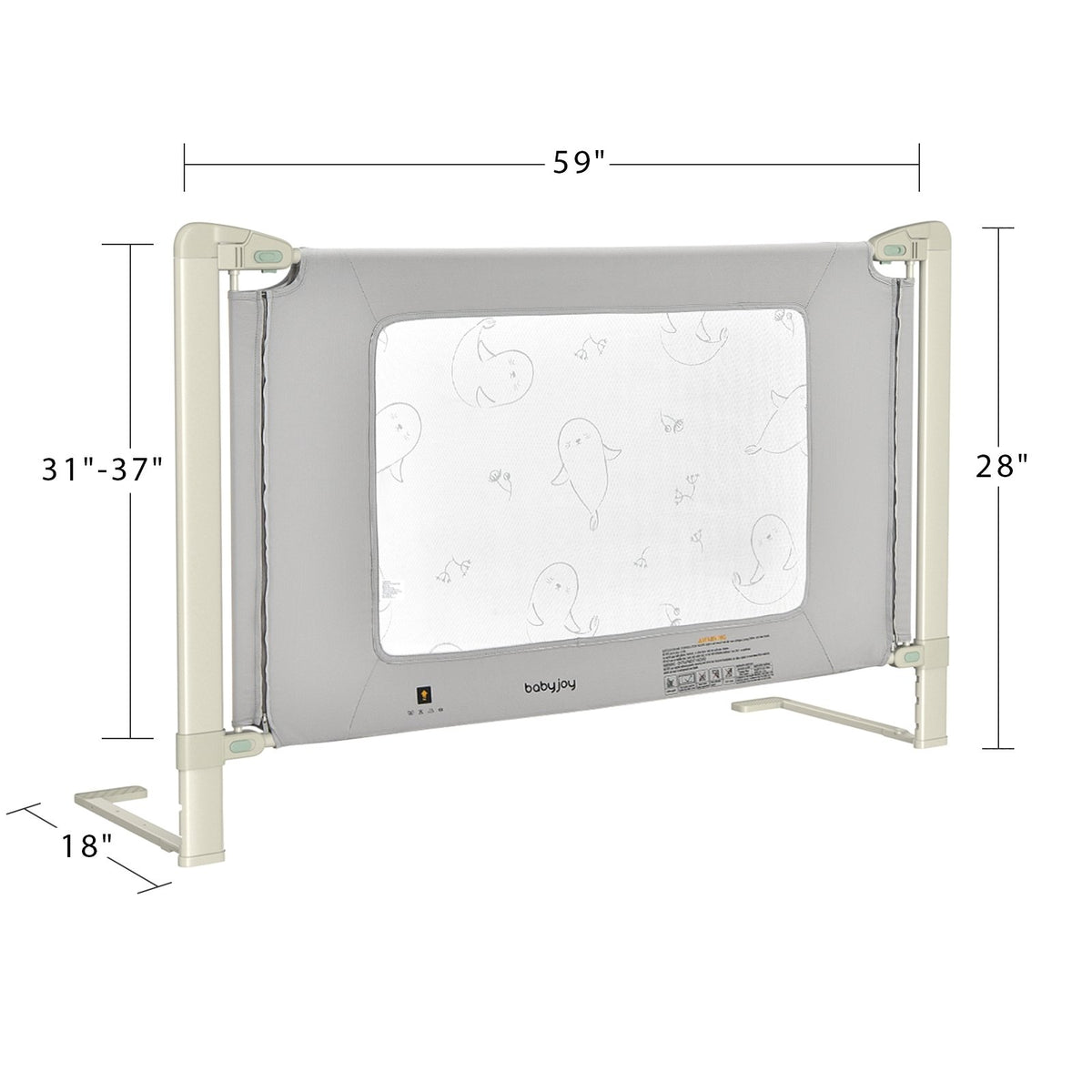 Bed Rail Guard for Toddlers Kid with Adjustable Height and Safety Lock-59 inch view 4