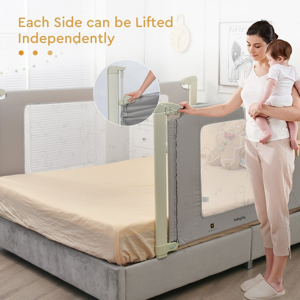 Bed Rail Guard for Toddlers Kid with Adjustable Height and Safety Lock-59 inch view 6