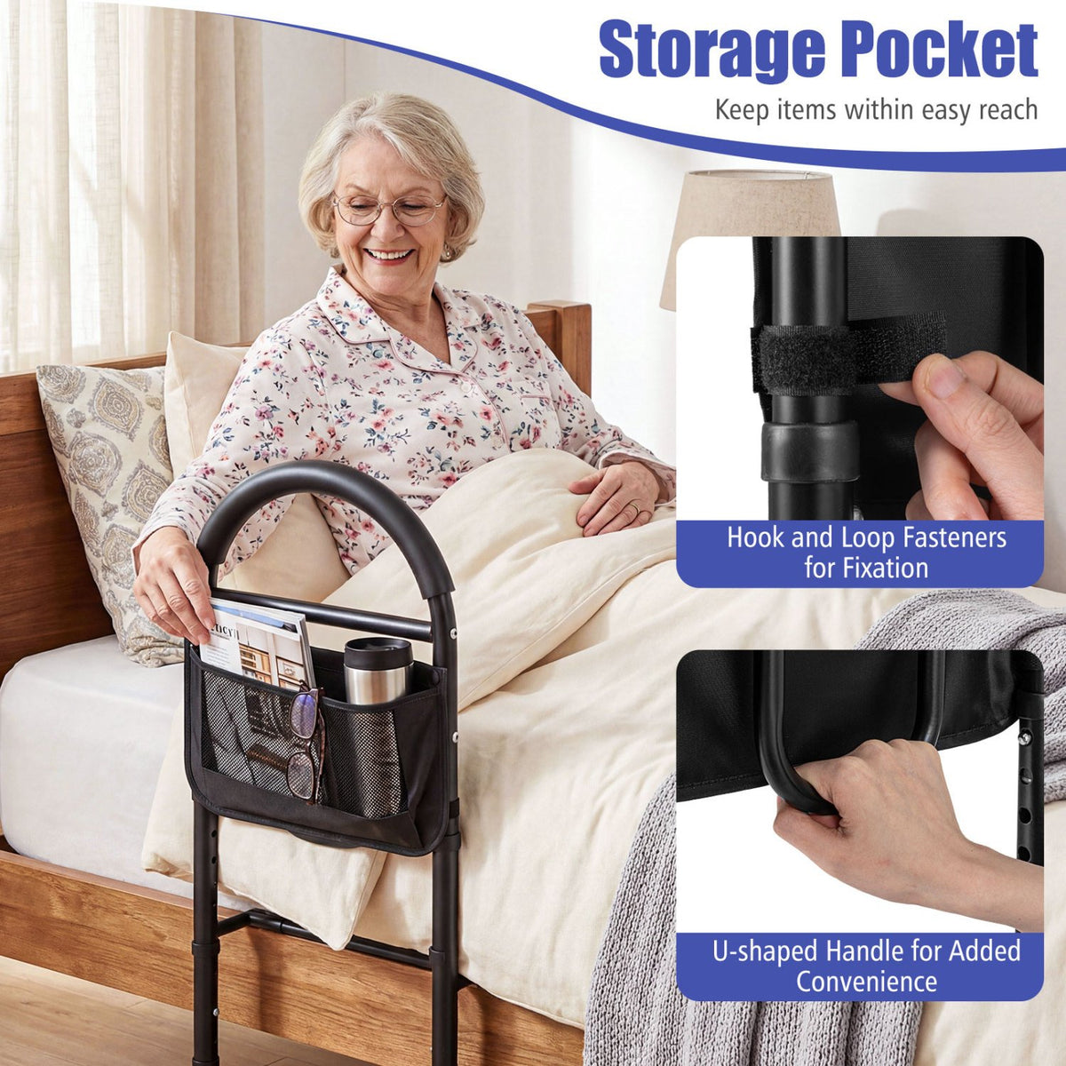 Bed Rails for Elderly Adults Safety Height Adjustable Bed Assist Railings view 6