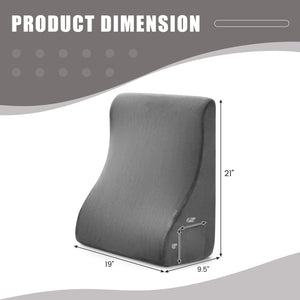 Bed Wedge Pillow with Tablet Pillow Stand and Side Pockets-Gray view 4