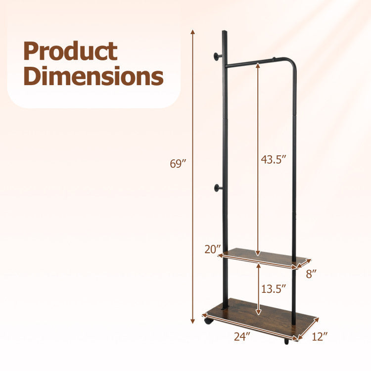 Bedroom Set with 3-Tier Clothes Rack Freestanding Clothing Rack and Dresser Storage Tower view 7