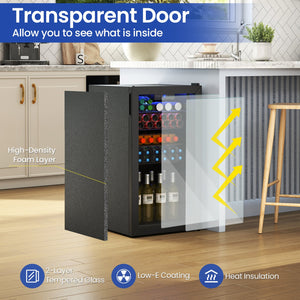 Beverage Refrigerator Cooler with Glass Door-Black view 7