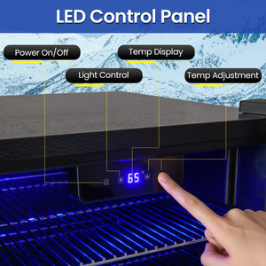 Beverage Refrigerator Cooler with Glass Door-Black view 8