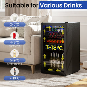 Beverage Refrigerator Cooler with Glass Door-Black view 9