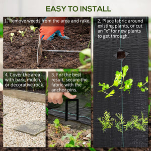 3ft x 300ft Weed Barrier, Landscape Fabric, for Greenhouse Yard Garden Weed Control, Heavy-Duty & Easy Setup, 3.5oz