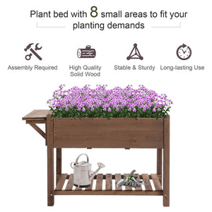 Raised Garden Bed with 8 Grids and Storage Shelf, Elevated Planter Box with Legs – view 3
