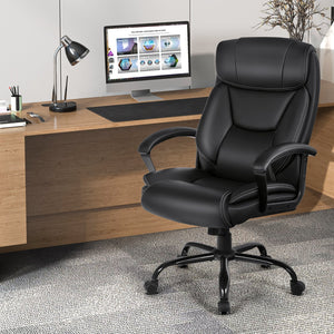 Massage Executive Office Chair with 6 Vibrating Points-Black view 3