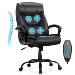 Massage Executive Office Chair with 6 Vibrating Points-Black view 4