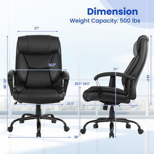 Massage Executive Office Chair with 6 Vibrating Points-Black view 5