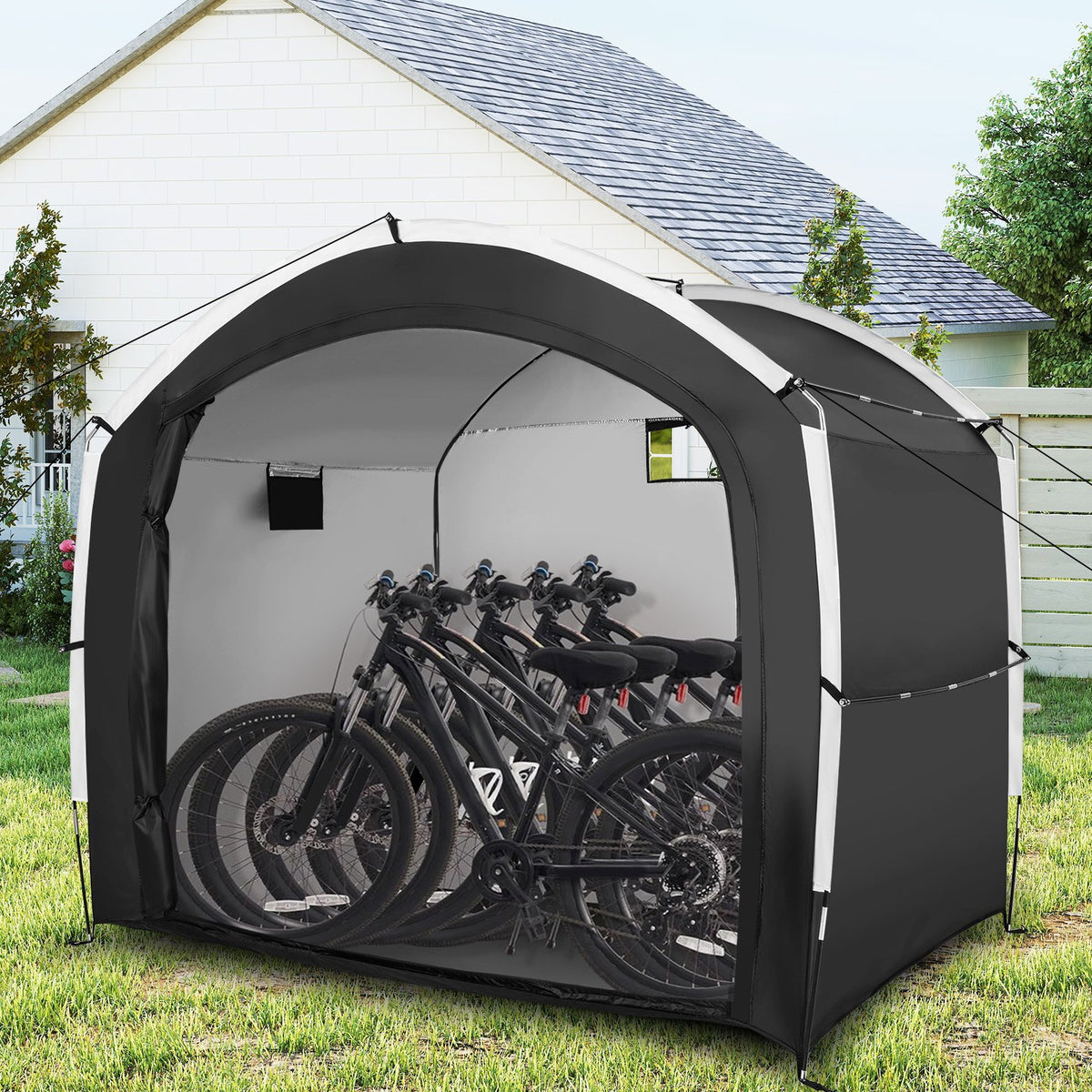 Bike Storage Shed Tent with PU4000MM Waterproof 210D Oxford Fabric for 5 Bikes view 2