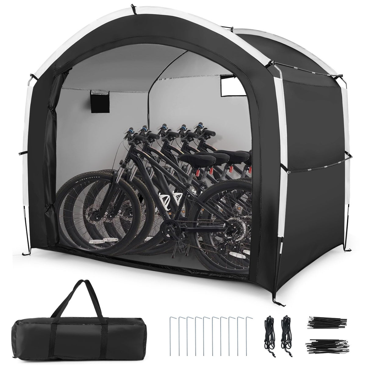 Bike Storage Shed Tent with PU4000MM Waterproof 210D Oxford Fabric for 5 Bikes view 4