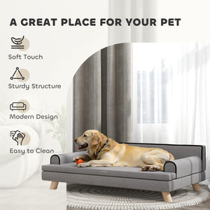 Elevated Dog Sofa Bed, Cat Couch with Cushion, Washable Cover, Wooden Legs, for Medium & Large Dogs – view 13