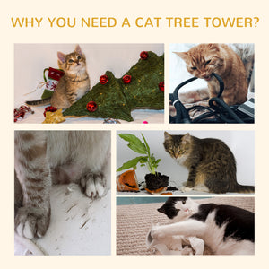 94"-102" Huge Cat Tree Ceiling High Cat Condo Scratching Post Activity Center Multi-Level Play House Light – view 19