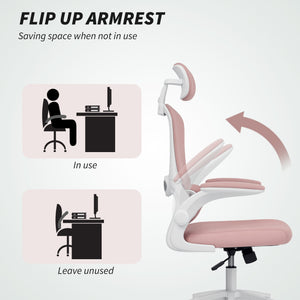 Ergonomic Mesh Office Chair, High Back Desk Chair with Rotatable Headrest, Flip-Up Armrests – view 20