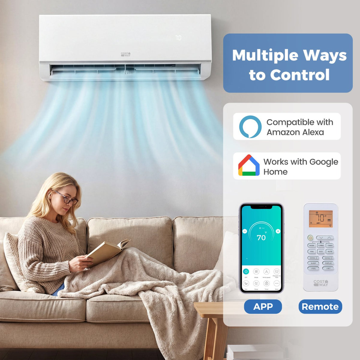 Blast Pro Series 18000 BTU 20 SEER2 208-230V Wifi Enabled Mini Split Air Conditioner and Heater view 9