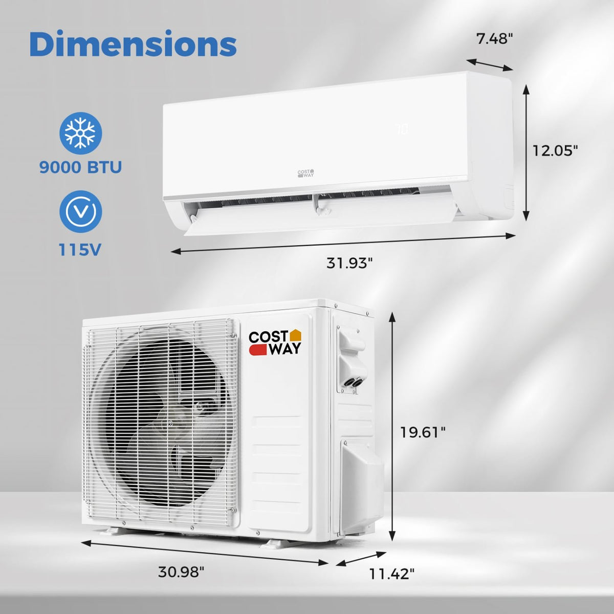 Blast Pro Series 9000 BTU 20 SEER2 115V Wifi Enabled Mini Split Air Conditioner and Heater view 3