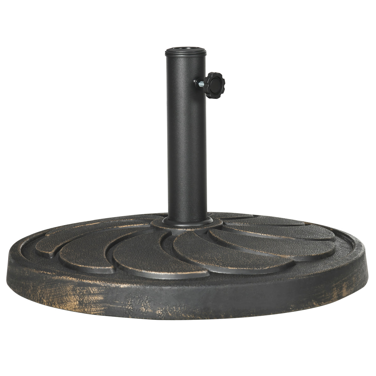 40 lb Heavy Duty Patio Umbrella Base, 21" Round Resin Market Umbrella Stand for Outdoor, Garden, Backyard, Bronze