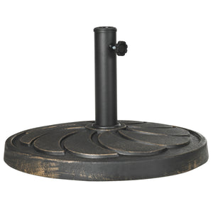 40 lb Heavy Duty Patio Umbrella Base, 21" Round Resin Market Umbrella Stand for Outdoor, Garden, Backyard, Bronze