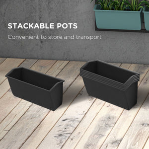 3-Tier Wall Planter with 6 Pots for Indoor and Outdoor Use, Hanging Plant Holder, Self Draining Wall Mounted Planter