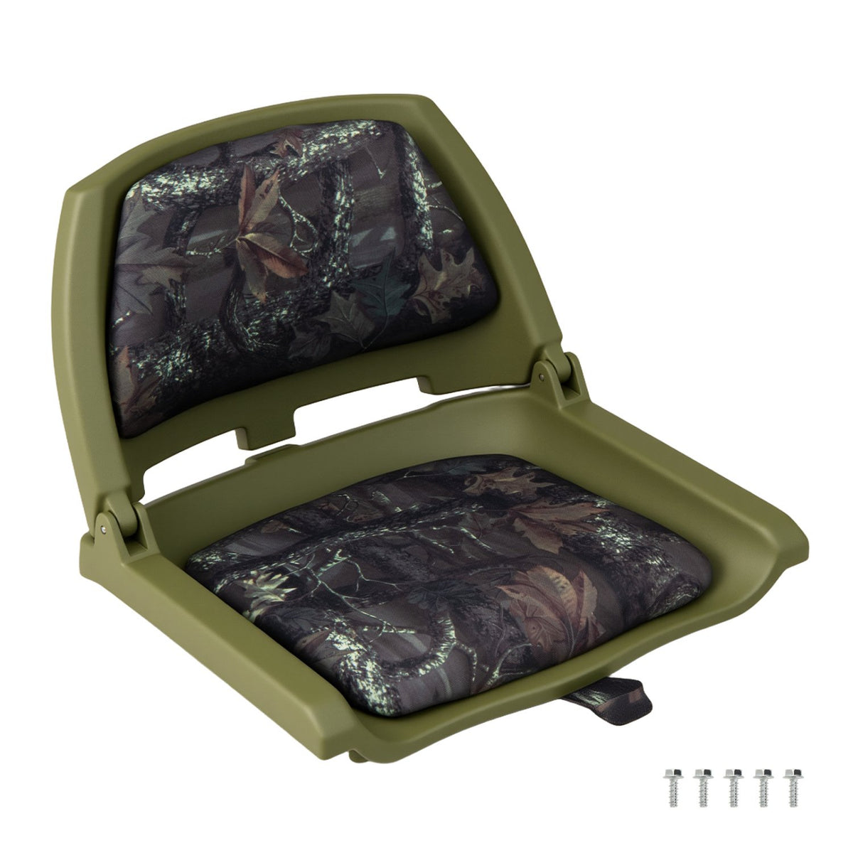 Boat Seat Folding Low Back Boat Chair with Marine-Grade PVC-Green