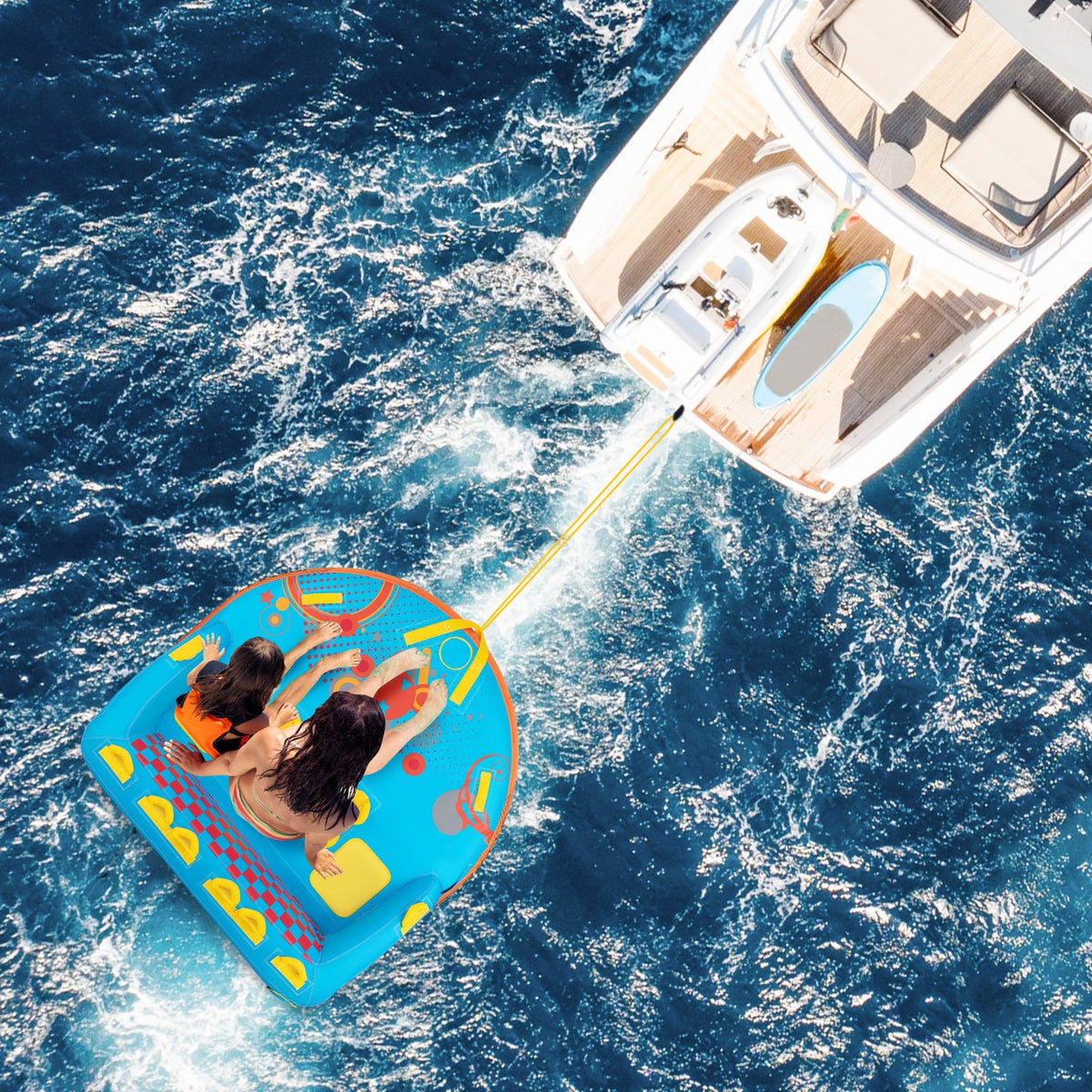 Boating 3 Riders Towable Tube Water Sport Towables Sofa Pull Tube with Nylon Cover view 6