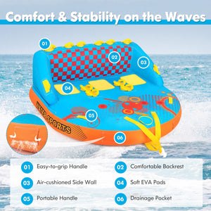Boating 3 Riders Towable Tube Water Sport Towables Sofa Pull Tube with Nylon Cover view 7
