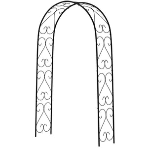 Steel Garden Arch, 7.5' Garden Arbor Trellis for Climbing Plants, Roses, Wedding Arch for Outdoor Bridal Party, Ceremony