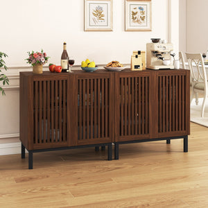 Buffet Cabinet with Storage 32 inches Wooden Sideboard Coffee Bar Station-Walnut view 6