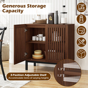 Buffet Cabinet with Storage 32 inches Wooden Sideboard Coffee Bar Station-Walnut view 7