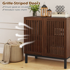 Buffet Cabinet with Storage 32 inches Wooden Sideboard Coffee Bar Station-Walnut view 9