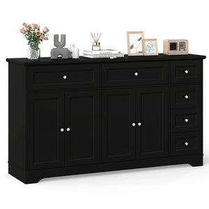 Buffet Sideboard 59 inches Modern Coffee Bar Station Console Table-Black