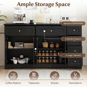 Buffet Sideboard 59 inches Modern Coffee Bar Station Console Table-Black view 6