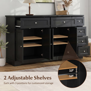 Buffet Sideboard 59 inches Modern Coffee Bar Station Console Table-Black view 7