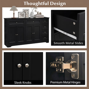 Buffet Sideboard 59 inches Modern Coffee Bar Station Console Table-Black view 9