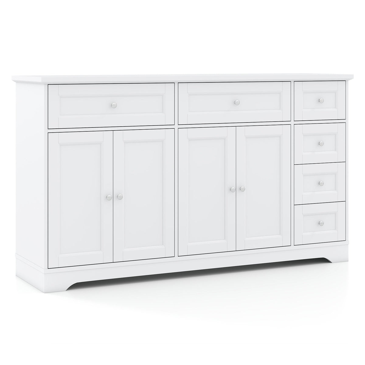 Buffet Sideboard 59 inches Modern Coffee Bar Station Console Table-White