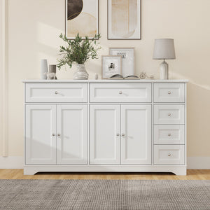 Buffet Sideboard 59 inches Modern Coffee Bar Station Console Table-White view 6