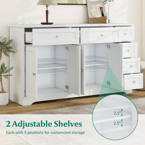 Buffet Sideboard 59 inches Modern Coffee Bar Station Console Table-White view 8