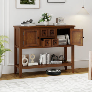 Buffet Sideboard Cabinet with 2 Doors and 2 Drawers-Brown view 3