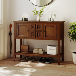 Buffet Sideboard Cabinet with 2 Doors and 2 Drawers-Brown view 6