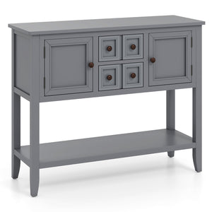 Buffet Sideboard Cabinet with 2 Doors and 2 Drawers-Gray view 4