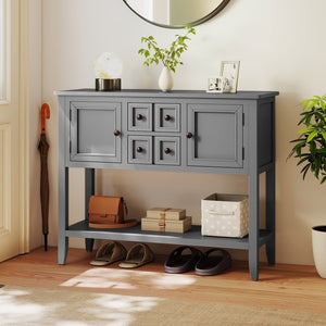 Buffet Sideboard Cabinet with 2 Doors and 2 Drawers-Gray view 6