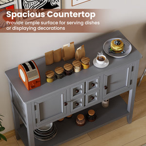 Buffet Sideboard Cabinet with 2 Doors and 2 Drawers-Gray view 7