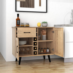 2-Door Buffet Sideboard with 6-Bottle Wine Rack Drawer view 2